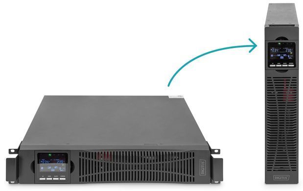 Джерело безперебійного живлення DIGITUS 2000VA/2000W, RTU2, LCD, RJ45, RS232, USB, 8xC13 (DN-170095) [102998]