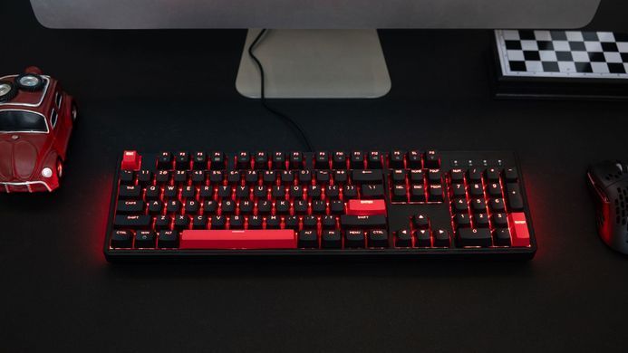 Клавіатура механічна Lemokey X3 104Key, Keychron Red, USB-A, QMK/VIA, Hot-Swap, EN/UKR, RGB, чорний (X3-H1-UA) [103710]