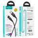 Кабель HOCO U93 USB to iP 2.4A, 1.2m, nylon, aluminum connectors, light indicator, Black (6931474732132) [805226], фото 6