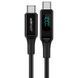 Кабель ACEFAST C6-03 Type-C to Type-C 5A, 100W, 2m, nylon, zinc connectors, digital display, Black (AFC6-03B) [802504], фото 4
