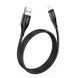 Кабель HOCO U93 USB to iP 2.4A, 1.2m, nylon, aluminum connectors, light indicator, Black (6931474732132) [805226], фото 3