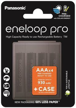 Акумулятор Panasonic Eneloop NI-MH Pro AAA 930 4 шт, з кейсом для зберігання (BK-4HCDEC4CP) [113426]