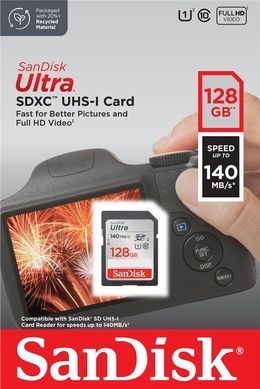 Карта пам'яті SanDisk SD 128GB C10 UHS-I R140MB/s Ultra (SDSDUNB-128G-GN6IN) [108924]
