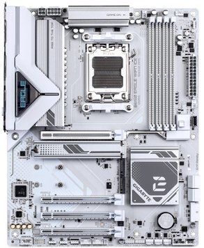 Материнська плата GIGABYTE B850 EAGLE WF7 ICE sAM5 B850 4xDDR5 M.2 HDMI DP Wi-Fi BT ATX білий (B850_EAGLE_WF7_ICE) [112329]