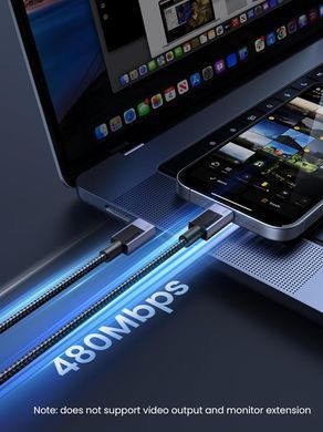 Кабель USB 3.1 Type-C M-M, 1 м, 240W （480Mbps）Чорний, L513 UGREEN (45067) [404064]