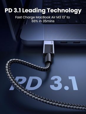 Кабель USB 3.1 Type-C M-M, 1 м, 240W （480Mbps）Чорний, L513 UGREEN (45067) [404064]