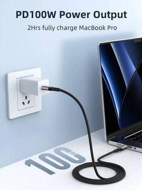 Кабель Cabletime USB Type-C - USB Type-C (M/M) PD 100W, 1 м, Black (CU03L) [615255]