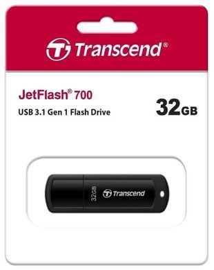 Накопичувач Transcend 32GB USB 3.1 Type-A JetFlash 700 Чорний (TS32GJF700) [108956]