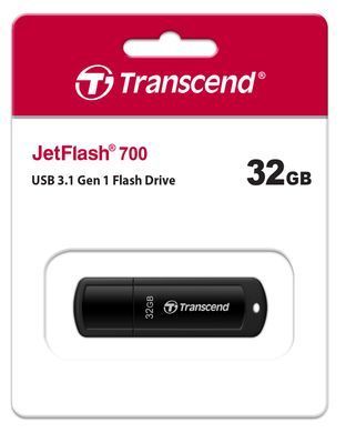Накопичувач Transcend 32GB USB 3.1 Type-A JetFlash 700 Чорний (TS32GJF700) [108956]