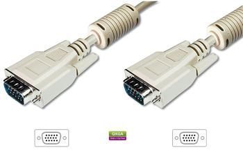 Кабель DIGITUS VGA (M/M), ферит, 1.8м, бежевий (AK-310103-018-E) [108468]