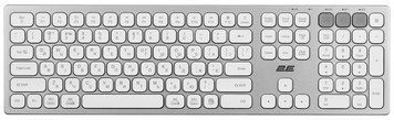 Клавіатура ножнична 2E KS270 109key, WL/BT, EN/UK, сріблясто-білий (2E-KS270WBWH_UA) [103610]