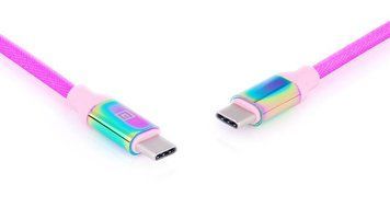 Кабель REAL-EL Premium USB Type-C - USB Type-C (M/M), 1 м, Rainbow (EL123500053) [604050]