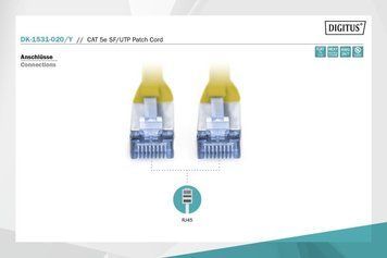 Патч-корд CAT 5e SF-UTP, Cu, PVC AWG 26/7, довжина 2 м, колір жовтий DIGITUS by ASSMANN (DK-1531-020/Y) [501779]