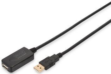 Подовжувач DIGITUS USB 2.0 Active Cable, A/M-A/F, 5м, чорний (DA-70130-4) [108638]