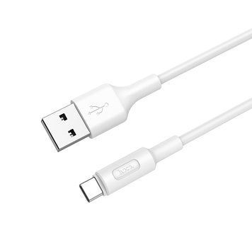 Кабель HOCO X25 USB to Type-C 2A, 1m, PVC, PVC connectors, White (6957531080152) [802239]