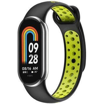 Ремінець BeCover Vents Style для Xiaomi Mi Smart Band 8 Black-Green (709416) [604945]
