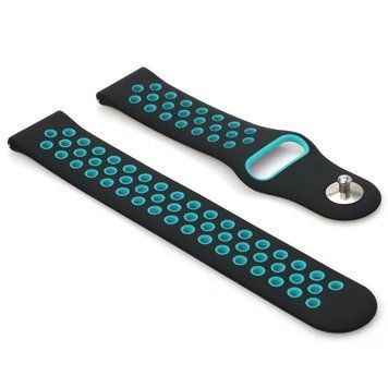 Ремінець BeCover Nike Style для Amazfit Stratos 1/2/2S/3/GTR 2/GTR 47mm/GTR Lite 47mm/Nexo/Pace Black-Blue (705809) [604641]
