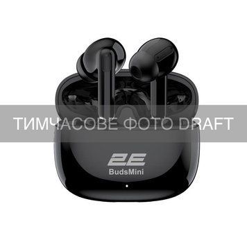 Навушники TWS 2E BudsMini, BT 6.0, IPX4, SBC, Touch control, Mic, чорний (2E-EBTWBMBK) [114658]