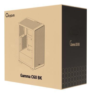 Корпус для комп'ютера ATX W/O PSU GAMMA C60 BK OCYPUS (GAMMA-C60-BKG000XX-GL) [502874]