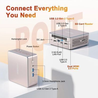 Комп'ютер GEEKOM Mimi PC A5 / Ryzen7 5825U, 16, 512, W11Pro (GMA5R75825U-16512-EU) [711516]