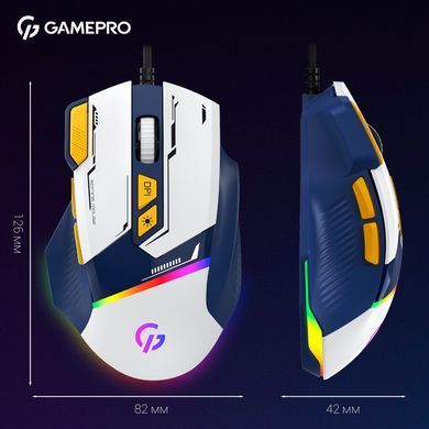Миша GamePro Blue-White (GM300BL) [606724]