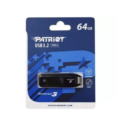 Флеш-накопичувач Patriot USB 3.2 Xporter 3 64GB Black (PSF64GX3B3U) [803104]