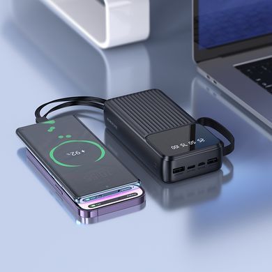 Зовнішній акумулятор BOROFONE BJ76A Smart power bank with 4 cables(20000mAh) Black (6941991120053) [806425]