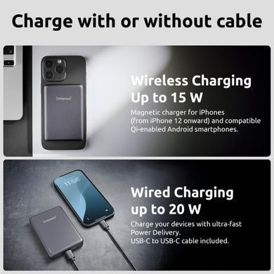 Портативний зарядний пристрій USB 10000MAH MAG GREY MW10000 INTENSO (7344034) [503414]