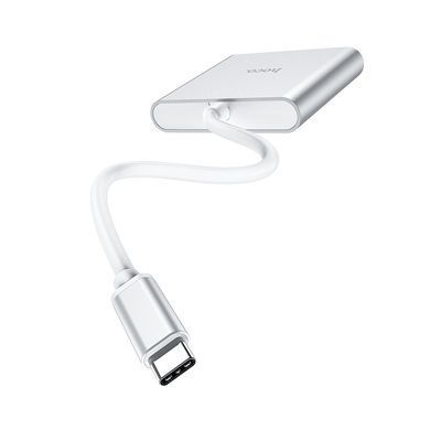 USB-хаб HOCO HB14 Easy use Type-C adapter(Type-C to USB3.0+HDMI+PD) Silver (6931474725790) [803285]