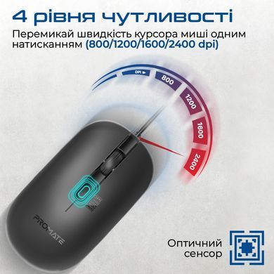 Миша Promate CM-2400 Black (cm-2400.black) [606593]