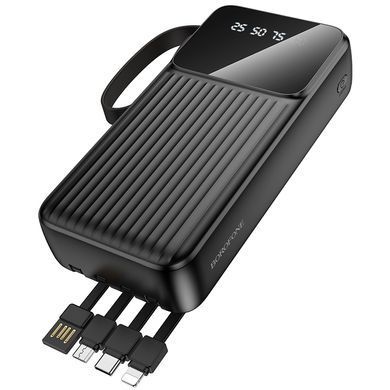 Зовнішній акумулятор BOROFONE BJ76A Smart power bank with 4 cables(20000mAh) Black (6941991120053) [806425]