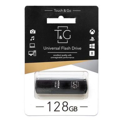 Флеш-накопичувач USB2.0 128GB T&G 121 Vega Series Black (TG121-128GB2BK) [615969]