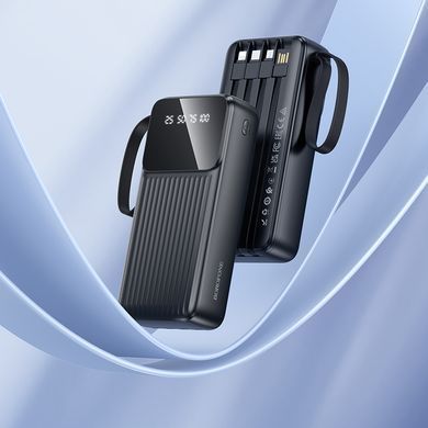 Зовнішній акумулятор BOROFONE BJ76A Smart power bank with 4 cables(20000mAh) Black (6941991120053) [806425]