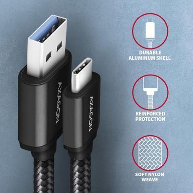 Кабель USB-C TO USB3.2 1M BLACK AXAGON (BUCM3-AM10AB) [503612]