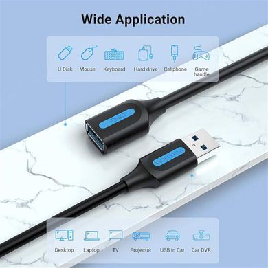 Подовжувач Vention USB - USB (M/F), 5 м, Black (CBHBJ) [605047]
