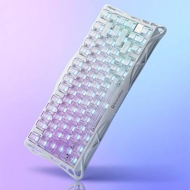 Клавіатура механічна GravaStar Mercury K1 Lite 80keys, GravaStar x BSUN Grey, BT/WL/USB, RGB, Crystal Aurora (GSK1LITE_XTAL_AUROA) [114392]