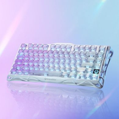 Клавіатура механічна GravaStar Mercury K1 Lite 80keys, GravaStar x BSUN Grey, BT/WL/USB, RGB, Crystal Aurora (GSK1LITE_XTAL_AUROA) [114392]
