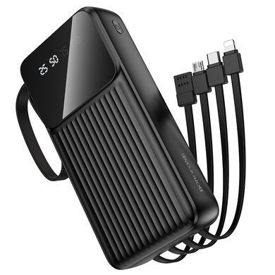 Зовнішній акумулятор BOROFONE BJ76A Smart power bank with 4 cables(20000mAh) Black (6941991120053) [806425]