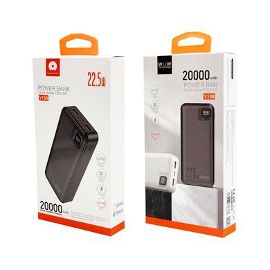 Зовнішній акумулятор WUW （PD22.5W quick charge) 20000mAh Black (Y138) [806373]