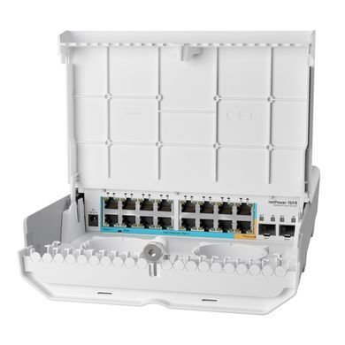 Комутатор MikroTik Cloud Router Switch netPower 15FR (CRS318-1FI-15FR-2S-OUT) [104931]