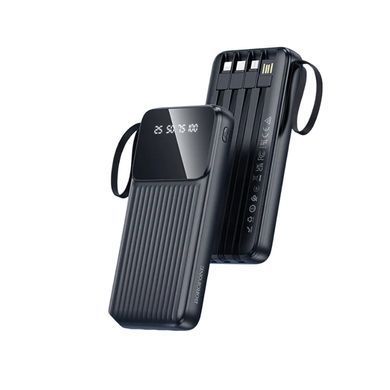 Зовнішній акумулятор BOROFONE BJ76 Smart power bank with 4 cables(10000mAh) Black (6941991120046) [806345]