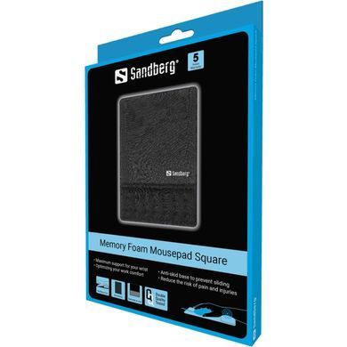 Килимок для мишки Sandberg Memory Foam Mousepad 250х180х2,5мм (520-38) [401386]