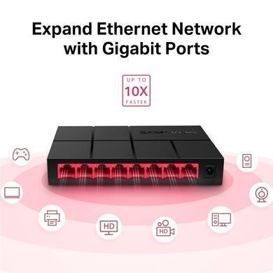 Коммутатор MERCUSYS 8 PORT 10/100/1000M (MS108G) [500907]