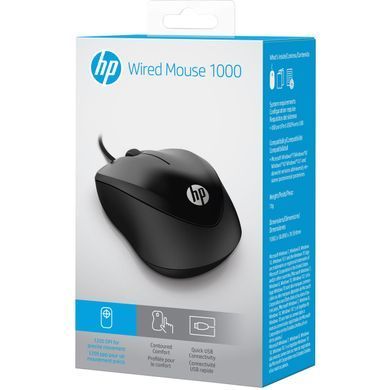 Миша HP 1000, USB-A, чорний (4QM14AA) [103925]