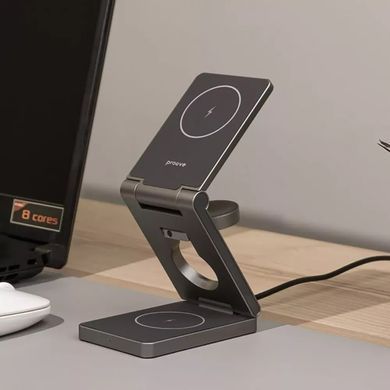 Бездротовий зарядний пристрій Proove Titan Volt 3in1 Gray (WSTV15000003) [603336]