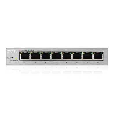 Комутатор ZYXEL GS1200-8 (8xGE, метал, настільний, безшумний, WebSmart) (GS1200-8-EU0101F) [609691]