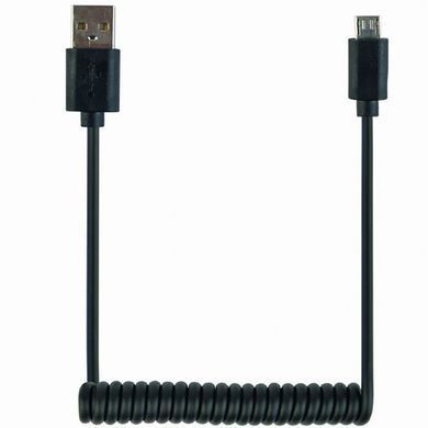 Кабель Cablexpert USB - micro USB V 2.0 (M/M), 1.8 м, спіральний, чорний (CC-mUSB2C-AMBM-6) [603614]