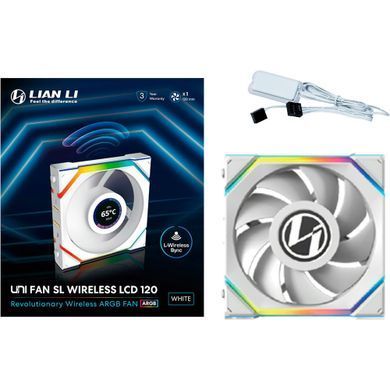 Вентилятор Lian Li Uni Fan SL Wireless LCD Reverse 120-1 White (G99.12RSLLCD1W1W.00) [616502]