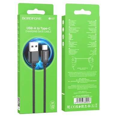 Кабель BOROFONE BX87 Sharp charging data cable for Type-C 1 м Black (6974443389043) [802220]