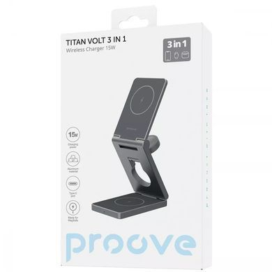 Бездротовий зарядний пристрій Proove Titan Volt 3in1 Gray (WSTV15000003) [603336]